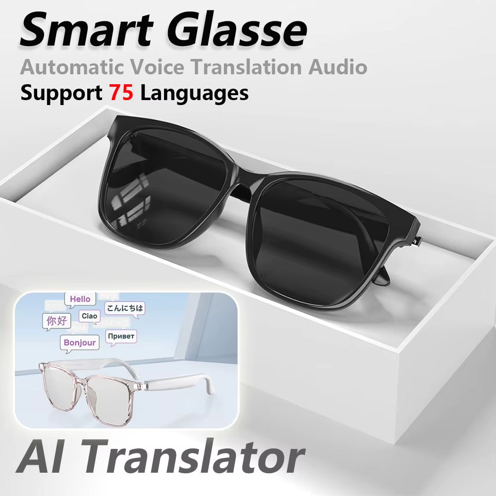 Smart Glasses AI Intelligent Translation Wireless Bluetooth Glasses Auto Voice Translation Audio Glasses Support 75 Languages